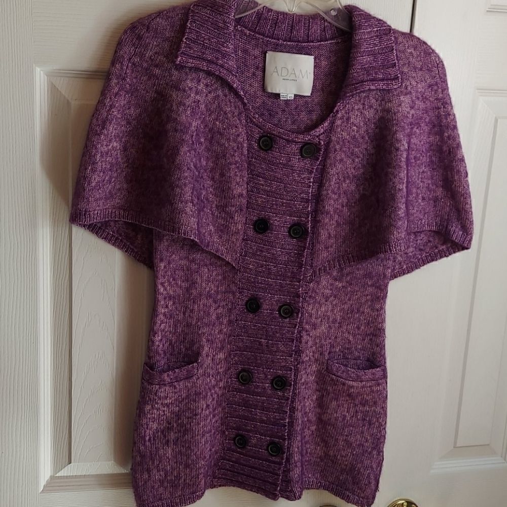 ADAM Lippes Marled Purple Cape Sweater Sz XS